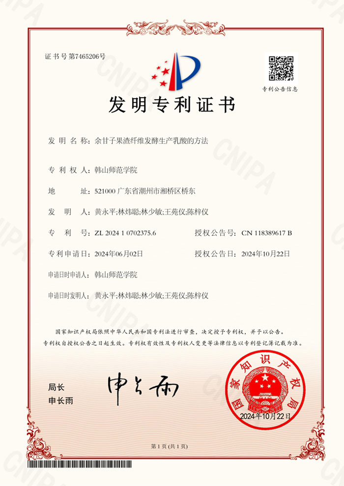 Utility Model Patent Certificate